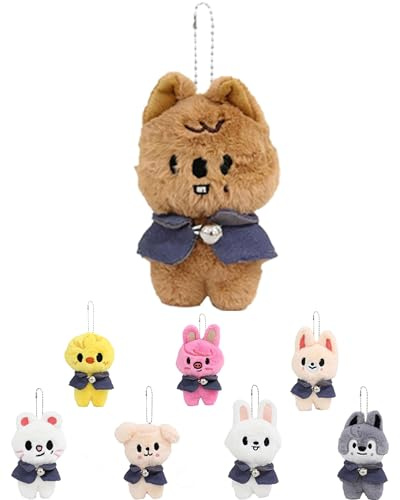 SunAurora Stray Kids Portachiavi In Peluche, Stray Kids SKZOO Bambola di peluche 12 cm, Stray Kid Cartoon Portachiavi, Regalo di Compleanno per Bambini e Fan (Han Quokka)