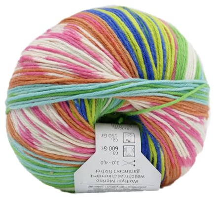 Online Garne Supersocke Sockenwolle 6-fach Merino Color | Strumpfwolle 6-fädig mit Merinowolle | 150g dickes Sockengarn mit Farbverlauf | 75% Wolle, 25% Polyamid (3078)