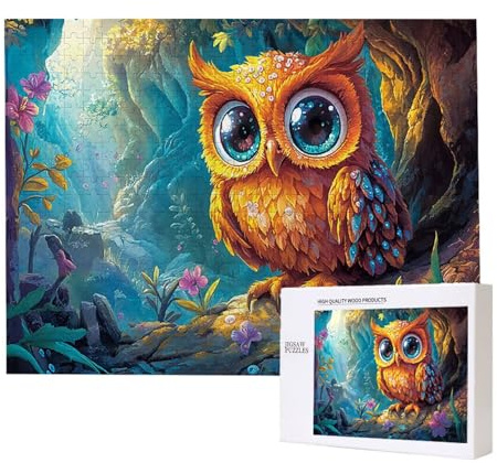 Puzzle 1000 Teile Erwachsene Eule, Impossible Klassische Jigsaw Puzzles 75 x 50cm, Geschicklichkeitsspiel für die ganze Familie, Puzzle farbenfrohes Legespiel Home Dekoration Geschenk k-563
