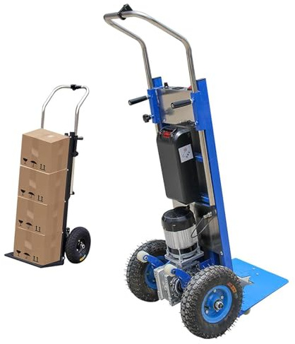 Monte-escalier électrique, Diable avec Charge de 400kg, Puissance de 1200 W, Batterie Amovible, Moteur Brushless, pour la logistique de Stockage et Le Transport,001
