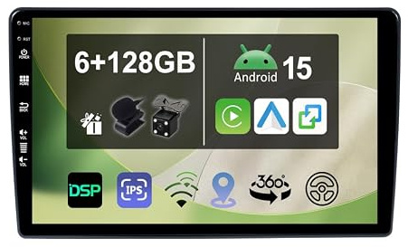 [6+128G] 10.1 bilradio för Ford TRANSIT 350 Tourneo 2020-2021 Android 15 med Wireless Carplay Android Auto DSP Wifi GPS Navi Bluetooth 5.0 FM MirrorLink 360 Kamera-Ingår Backkamera+MIC