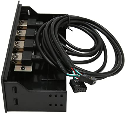 Vvikizy 5,25-Zoll-USB-2.0-Hub-Frontplatte, 4-Port-Frontplatte für Optisches Laufwerk mit Überstromschutz, für 11 10 8.1 8 7 Vista PC-Computergehäuse