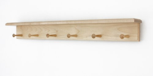 Maple Shaker Peg Rack with Shelf (3 to 10 Pegs) (Natural, 41 with 7 pegs)