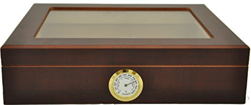 Humidor für 20 Zigarren Glasdeckel Außenhygrometer