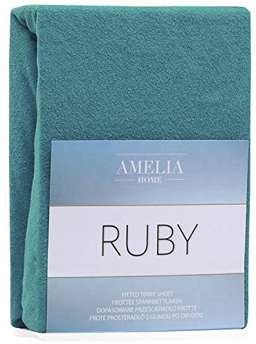 AmeliaHome Tissu Éponge Drap Housse Coton 80x200 90x200 cm Turquoise