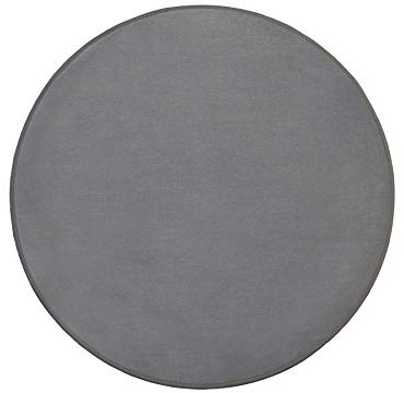 Primaflor Kinderteppich Einfarbig - SITZKREIS - Grau - Rund 67 cm - Velour-Kurzflor-Teppich für Kinderzimmer, Kindergärten und Schulen - Hochwertiger Spielteppich