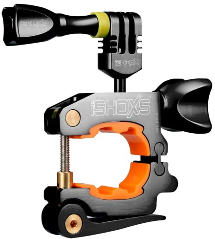 iSHOXS ProMount Basic | Action Cam Fahrrad-Lenkerhalterung | Professioneler Aluminium Halter passend für GoPro Hero und kompatible Kameras | Rohr-Durchmesser 20-32mm | Schwarz