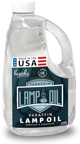 HYOOLA Liquid Paraffin Lamp Oil - Clear Smokeless, Odorless, Ultra Clean Burning Fuel for Indoor and Outdoor Use - Highest Purity Available - 2 Liter