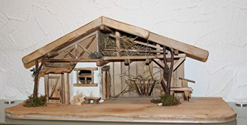 Holz und Gartentrends Weihnachtskrippe Krippe Krippenstall Weihnachten Weihnachtskrippen Tischkrippen Krippenfiguren (Weihnachtskrippe W23)
