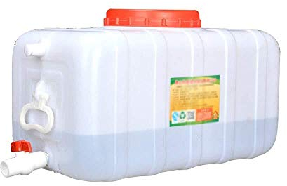 Tanque De Agua Plástico Portátil Al Aire Libre con El Cucharón De Almacenamiento del Depósito del Grifo del Agua con La Tapa del Recipiente De Agua De Gran Capacidad De La Tapa.