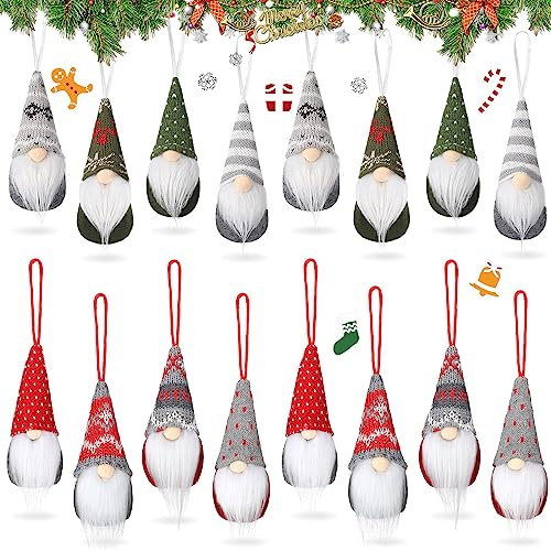 8 Stile Gnom Ornamente Weihnachtsbaum Hängende Gnom Ornamente Handgemachte Schwedische Tomte Dekorationen Plüsch Skandinavischen Santa Elf Hänge Puppen für Weihnachten Dekor