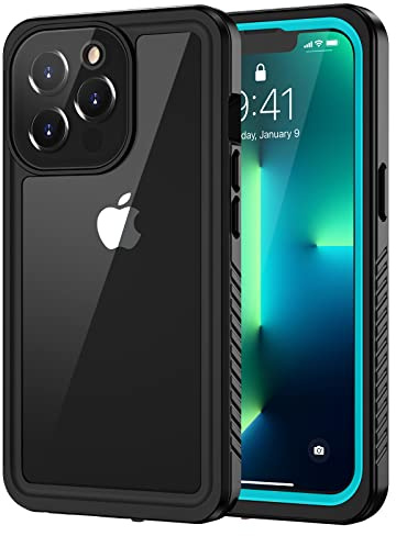 Lanhiem für iPhone 13 Pro Hülle IP68 Wasserdicht Stoßfest, Blau | Handyhülle 360 Grad Ganzkörper, Staubdicht Schneefest Outdoor Panzerhülle, mit Eingebautem Displayschutz