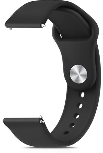 Meliya 20mm 22mm Silicone Watch Strap for Women Men, Quick Release Replacement Strap with Stainless Steel Button Sport Watchbands Wrist Straps