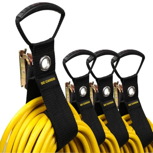 DC Cargo Extension Cord Organizer E-Track-Zubehör für (4 Stück) – hält Kabel, Schläuche, Etrack Zubehör organisiert auf E-Track – 43,2 cm Klettverschluss hält Kabel sicher
