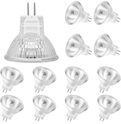 Simusi GU4 Halogen Leuchtmittel, MR11 12V 20W 12 Stück, MR11 20W Deckenglühbirnen 2 Pin Dimmbar, Halogen Spot Reflektor Glühbirnen 2700K Warmweiß