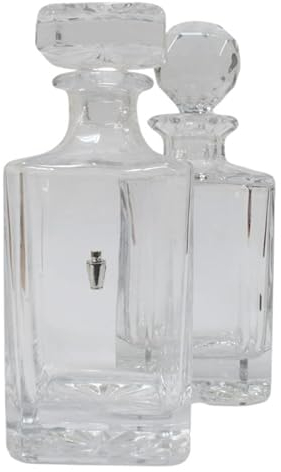 Cocktail Shaker Cut Crystal Glass Decanter & Golf Ball Style Stopper 594