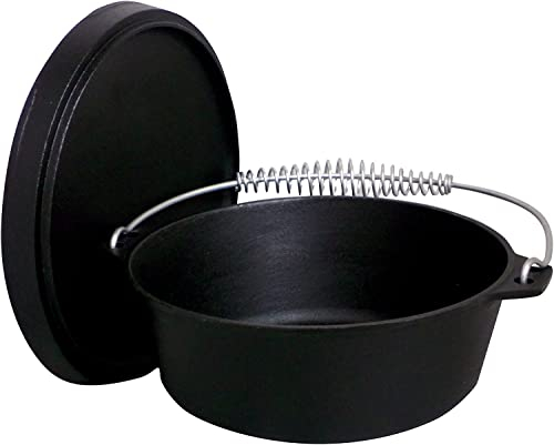4 Qt. Seasoned Cast Iron Dutch Oven with Cast Iron Lid,Black