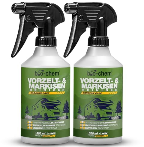 bio-chem Markisenreiniger Vorzeltreiniger 2x 500ml | Spezialreiniger für Markise, Vorzelt, Segel, Persenning, Pavillon und Sonnenschirm