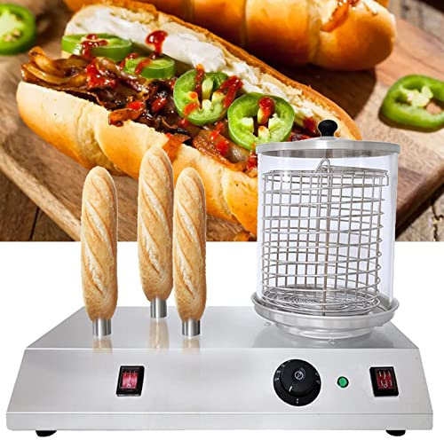 ALSUP Cuiseur de saucisses à Hot-Dogs Professionnel en Acier Inoxydable,3sticks