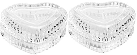 VALICLUD 2St schmuckkästchen trauzeugen geschenke armbänder Schmucktablett Schatzkiste aus Glas Schmuckdose aus Glas Glasgefäß mit Deckel Haushalt Ringschachtel Vitrine Herz-Box Kasten
