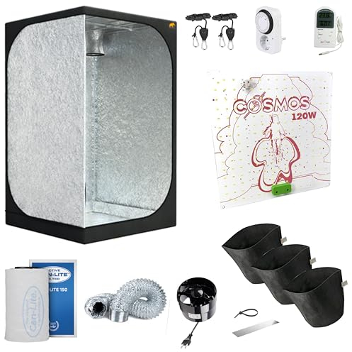 NICEGROW Grow Box80 Einsteiger Komplettset für 3 Pflanzen Grow mit LED, Abluft und Zubehör