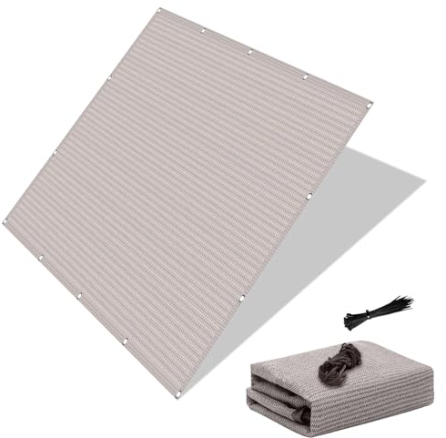 Schattiernetz 1.2 x 3.8 m Atmungsaktiv Sonnenschutz HDPE Windschutz mit UV Schutz Atmungsaktiver Sonnenschutznetz mit Ösen Und Kordel für Gewächshaus,Pflanzen, Weiß