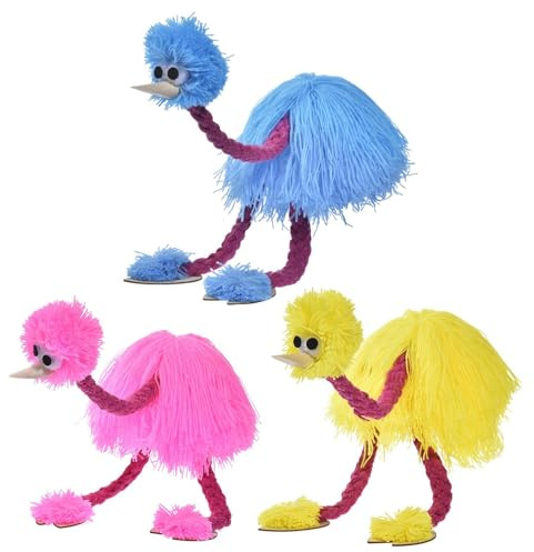 3 Ostrich Puppet Strings,Funny Interactive Bird Puppet,Handmade Ostrich Marionette Puppets String Doll,Ostrich String Puppet, For Children Kid,Pretend Family,36x20x4cm