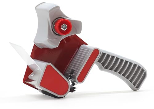 WAYTEX 930913 - Desenrollador de cinta adhesiva de embalaje de hasta 50 mm de ancho, con asa ergonómica, color gris rojo