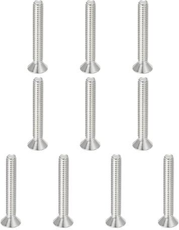 PATIKIL 1/4-20x1-3/4 Flachkopf Senkschrauben mit Innensechskant, 10 Stück 6,8 Stärke 304 Edelstahl 18-8 Senkkopfschrauben mit Vollgewinde, Britisch Flachkopfschrauben für Industrie Büro