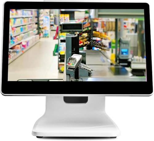 Caisse enregistreuse commerciale à écran tactile, caisse enregistreuse tactile LCD 15,6 pouces, caisse enregistreuse tactile Windows 7/10, moniteur de caisse enregistreuse SSD 64 Go