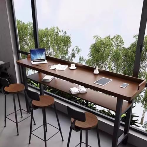 Moderner Bartisch Aus Holz, Bartisch, Rechteckiger Küchentisch, Schmaler Bistrotisch, Sofa-Bartisch, Rustikaler Langer Bartisch für Wohnzimmer-Café, Ohne Stühle(140*40*105cm/55*16*41in)