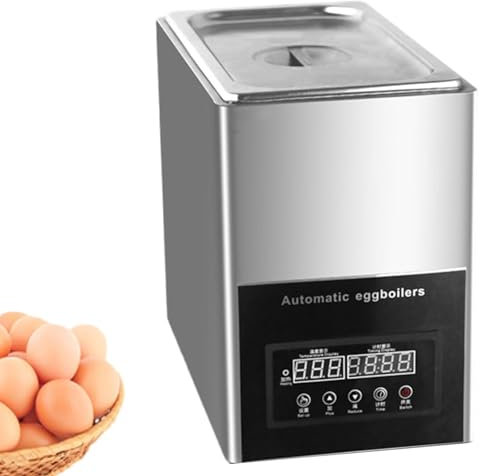 CHANGLKJ Hervidor De Huevos Eléctrico con Pantalla LCD, Capacidad para 50 Huevos (9L), Ajuste De Tiempo Y Temperatura, Ahorro De Espacio, para Restaurantes Y Cafeterías