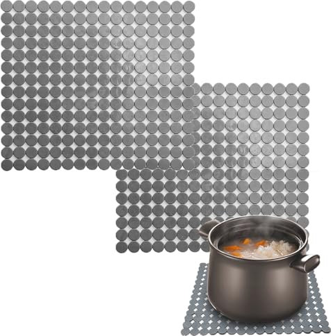 Tappetino per lavello da cucina, tappetino scolapiatti, scolapiatti, scolapiatti, tagliabile, contro i graffi nel lavandino, per cucina e bagno, 2 pezzi, grigio, 31 x 27,5 cm