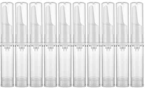 Veemoon Bouteilles Airless Portable et Sécurisé Lot de 10 en Plastique 5ml pour Contour des Yeux Voyage Vie Quotidienne