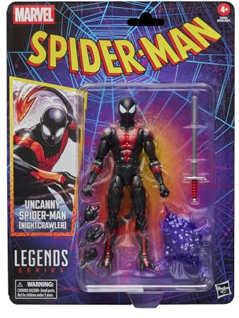 Marvel Legends Series Uncanny Spider-Man (Nightcrawler), Retro Cardback Comics Collectible 6-Inch Scale Action Figure