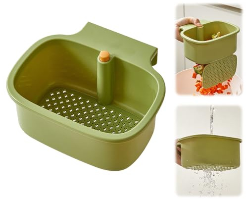 Passoire pour évier - Bouton pression - Robinet suspendu sans bavures - En silicone amovible - Pour le lavage et l'organisateur de cuisine (B2)
