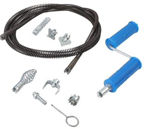Outil de nettoyage efficace en spirale de tuyau, longueur avec six têtes de coupe pour déboucher divers systèmes de drainage (B)