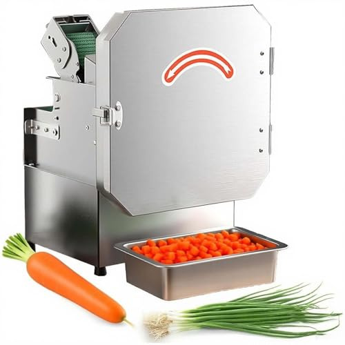 Coupe-Légumes Électrique Pro 300W, Machine Trancheuse Rapide 150-300kg/h, Épaisseur Réglable 1,5-35mm, Idéale pour Oignons Céleri Ciboulettes, Cuisine Commerciale Hôtel