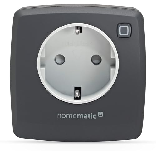 Homematic IP Schaltsteckdose, anthrazit | Smart Home, digitaler Zwischenstecker steuert Lampen, Elektrogeräte per App, Alexa & Google Home, Energie sparen, 161613A0