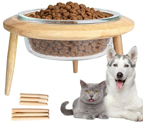 Gamelles surélevées pour chats | Mangeoire à eau anti-vomissements avec support – Gamelles inclinées en hauteur réglable | Pour chambre à coucher, salle de jeux, appartement, salle à manger, coin seul