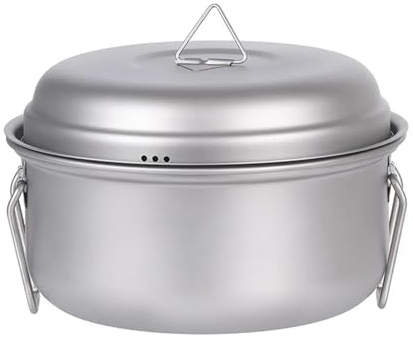 Pentola vaporiera titanio puro 2L utensile portatile campeggio picnic | Set leggero for zuppa a vapore in titanio for picnic, escursioni e pasti all'aperto