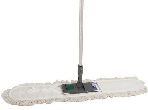 Axis Line Wischmop 60 cm Profi-Set, Bodenwischer mit Metallhalter & Stiel | Gewerbe-Set mit Baumwoll-Mop für 250 Wäschen, ideal für Büros und Schulen, stabiler Metallklapphalter mit Schnellwechsel.