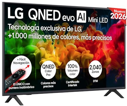 LG 50QNED80B6B - Smart TV QNED EVO AI 50 4K Sin Reflejos 94%, 2026