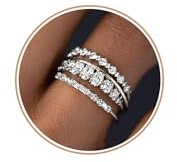 FUNEIA Stackable Gold Silver Rings for Women