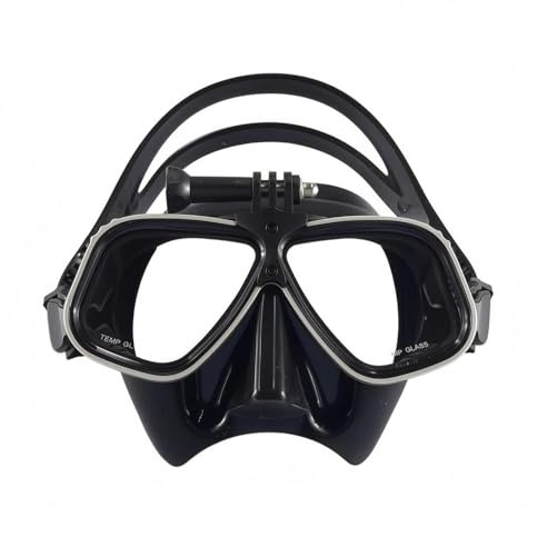 TAIZhiChen Freitauchmaske seitliche Schnallen Doppellinsen-Tauchmaske verstellbares Kopfband Schnorchelmaske für Freitauchen, Schnorcheln , Silber Und Schwarz , Einheitsgröße
