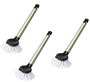 Brushmann Stainless Steel Handle Dish Brush - Washing Up Brush Set of 3