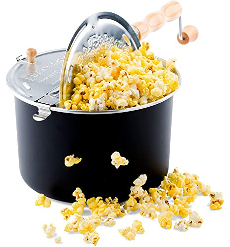 Franklin's Gourmet Popcorn Popper - 6 Quarts Original Stovepop Popcorn Maker - Delicious & Healthy Movie Theater Popcorn - Homemade Popcorn Machine Just Like the Movies