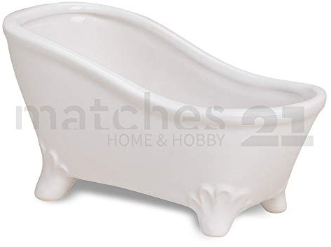 matches21 Badewanne Schale Seifenschale Keramik weiß Deko Dekoration Bad 1 STK. 16x7x9 cm