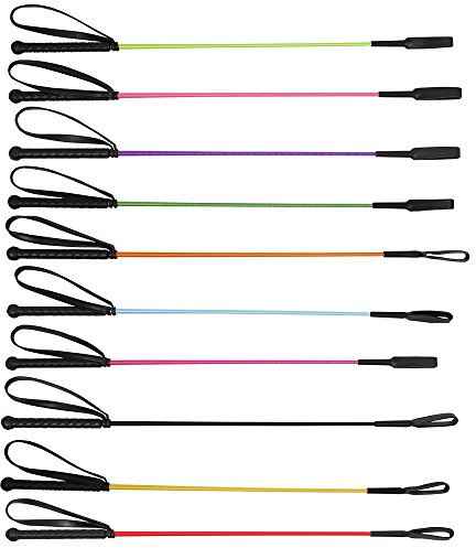 NETPROSHOP Basismodell Reitgerte Springstock mit Gummigriff und Handgelenkschlaufe Farbwahl, Farbe:Pink