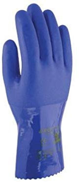 GUANTE QUIMICO M08-28CM SOPORTE ALGODON 3L PVC AZUL SUPER OIL PR-806 S T8